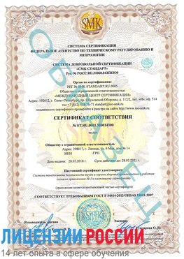 Образец сертификата соответствия Можга Сертификат OHSAS 18001